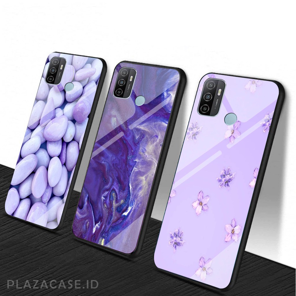 Purple Softcase Glass [K57] A53 A92 A52 C12 C11 C15 Y20 Y30 Y50 RENO 4 A91 A31 REDMI 9 REDMI NOTE 9