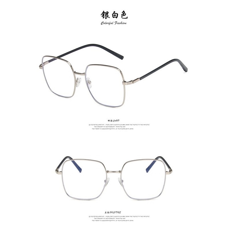 （YUZHU）COD INS Fashion Style Oversized Square Frame Kacamata Untuk Wanita Kacamata Anti Radiasi Untuk Wanita