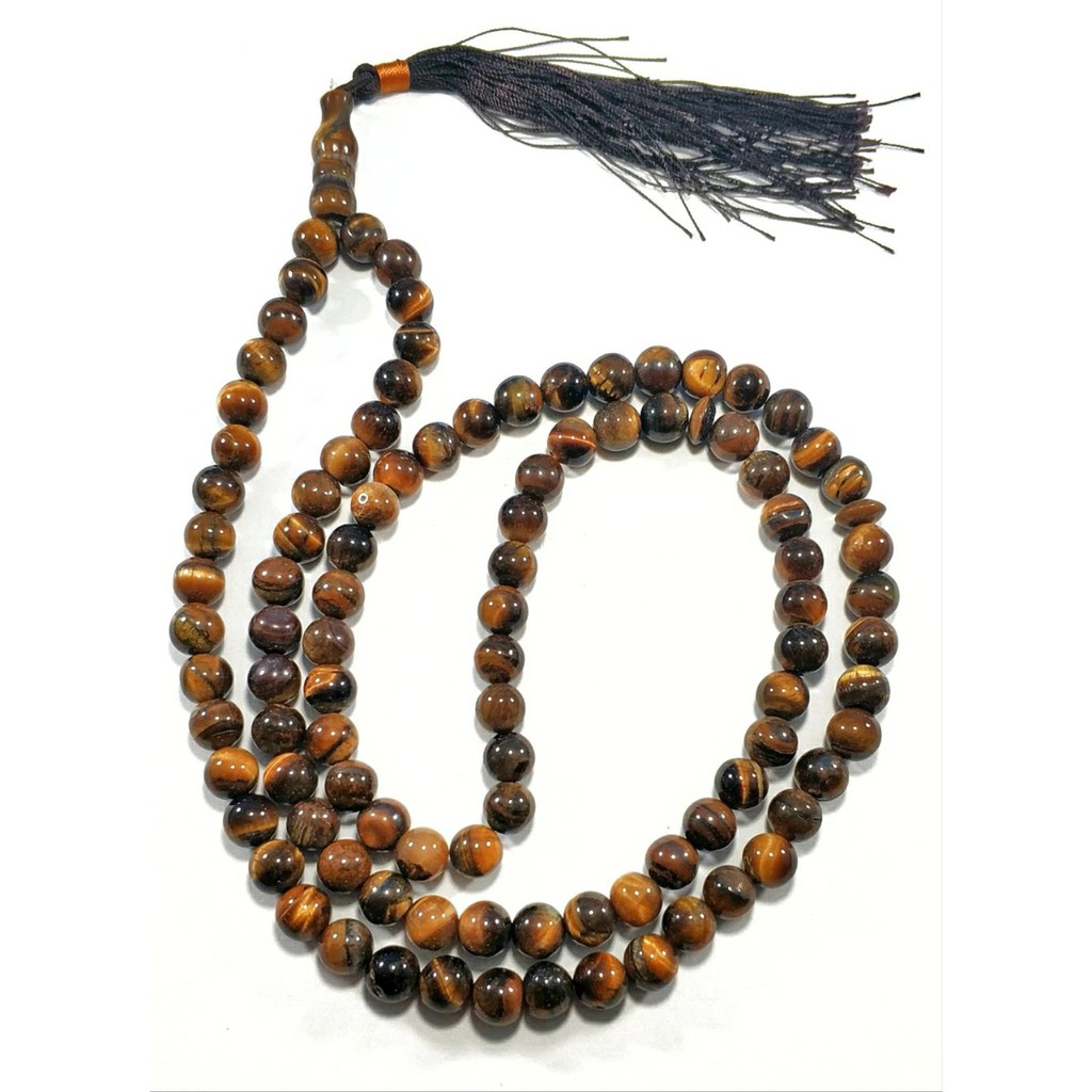 TASBIH NATURAL BAYU ALAM TIGER EYE AKA BIDURI SEPAH ASLI JAMINAN BERGARANSI