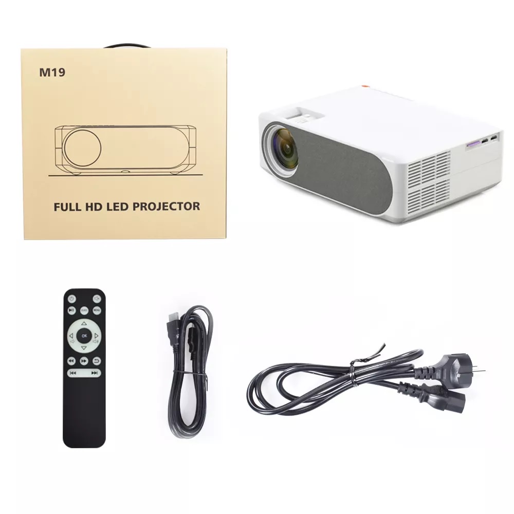 M19 Basic Version - 6000 Lumens Full HD 1080P LCD Home Projector - Proyektor 6000 Lumens Full HD 1080P