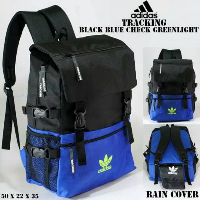 Tas Ransel Tracking Adidas Terbaru Pria Wanita Untuk Travelling Kuliah Warna Hitam Biru