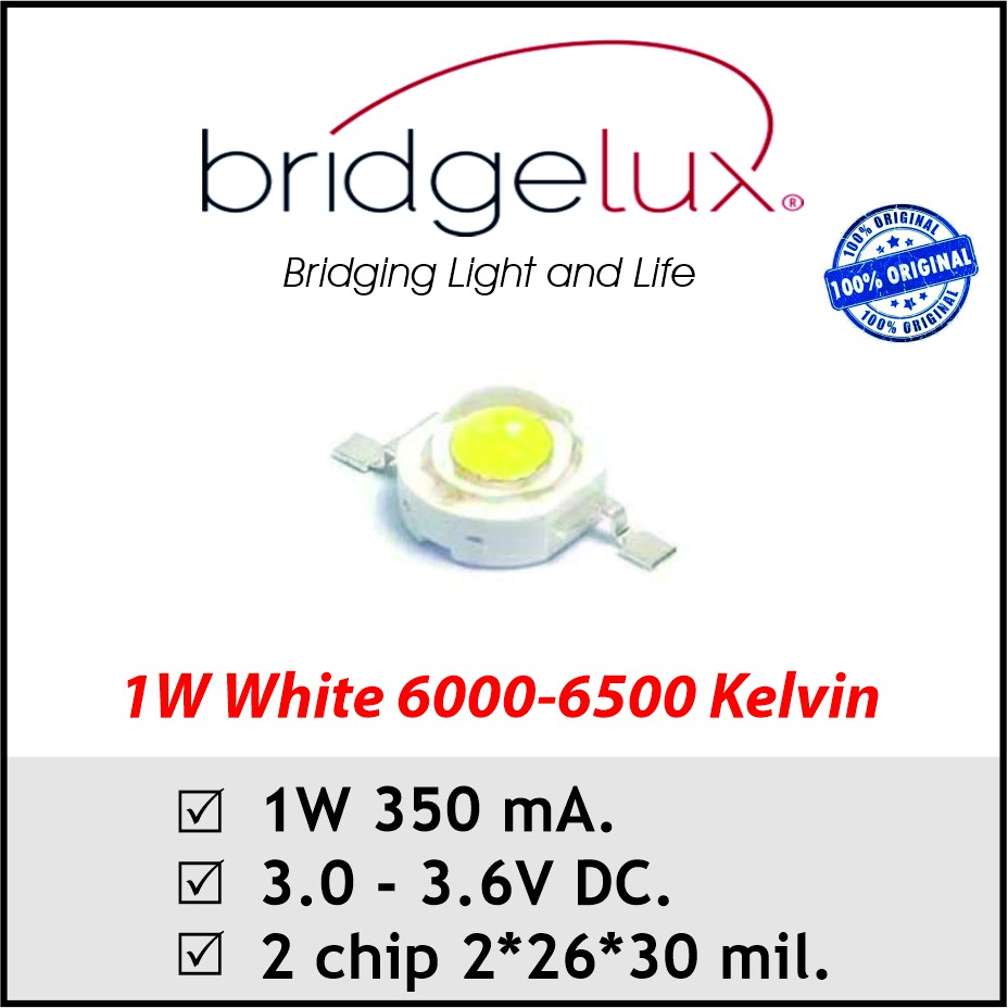 HPL LED 1W  2 chip Bridgelux pilih varian warna