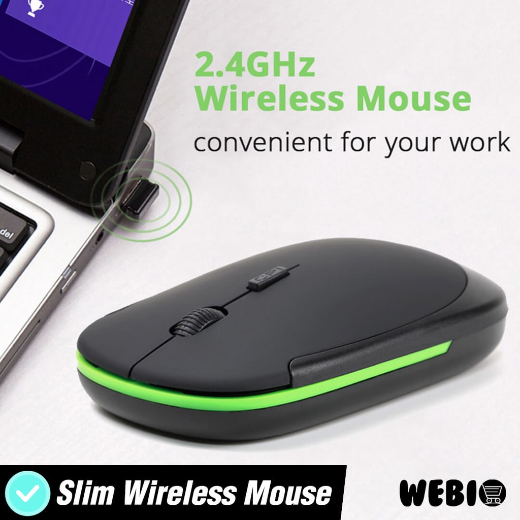 Mouse Wireless W101 USB Wireles Mause Laptop Komputer PC Nirkabel Mini Slim Murah Tanpa Kabel Nyaman