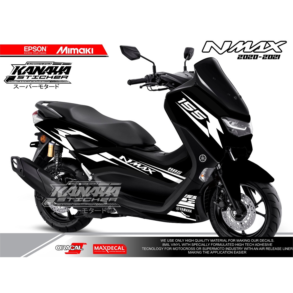 STRIPING NMAX STICKER HITAM  CUTTING NMAX NEW DESIGN KANAYA STICKER WARNA STICKER PUTIH