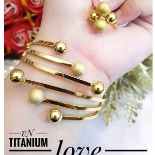 Titanium Set Perhiasan Wanita Gold 198221