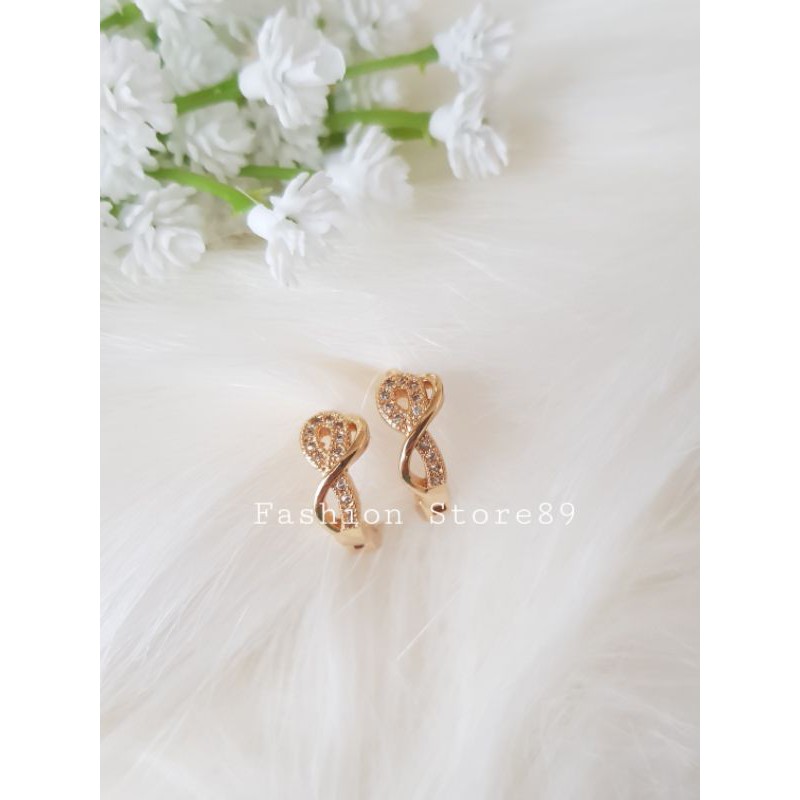 Ready bestseller Anting Xuping import Invinite love Fashion perhiasan lapis emas 18k xuping