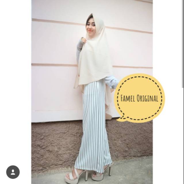 FOCKP/ CELANA KULOT PUTIH/ CELANA KULOT GARIS/ CELANA KULOT WANITA