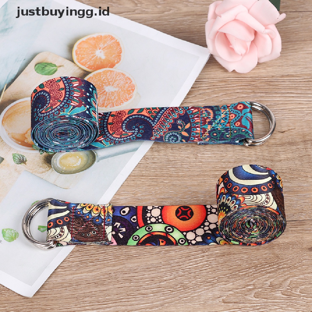 (Justbuyingg.Id) Tali Strap Adjustable Motif Print Warna-Warni Untuk Yoga / Fitness