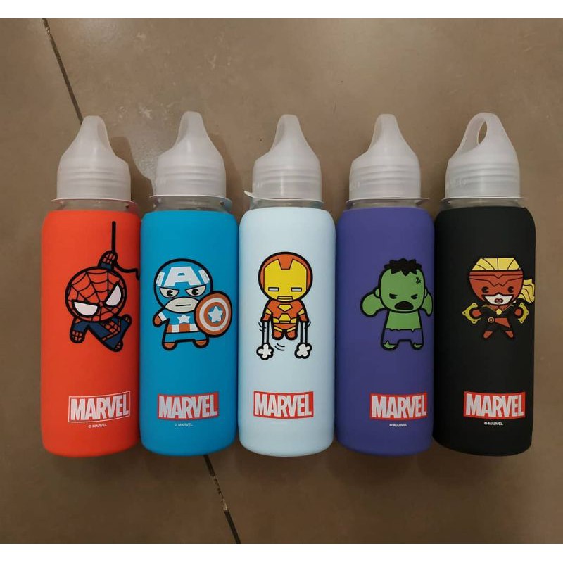 Botol Minum Marvel Miniso / Miniso Marvel Water Glass Bottle (300ml)