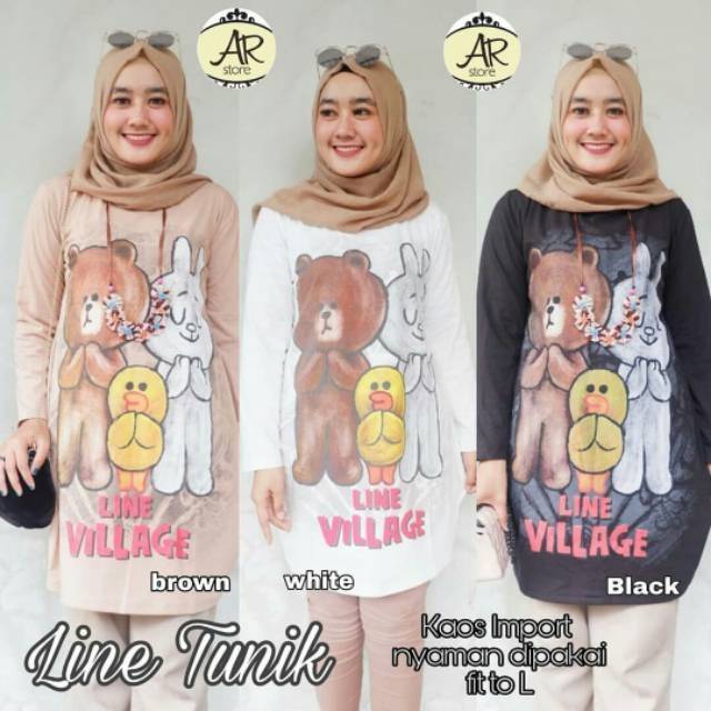 Line Tunik, TUNIK WANITA MUSLIM CANTIK FIT XXL LD 100-112 BAHAN KAOS IMPORT TERMURAH CANTIK OOTD