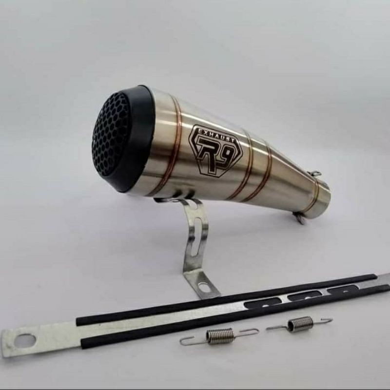 KNALPOT RACING R9 GP NEW SILENCER ONLY PROMO MURAH SILENCER R9 GP
