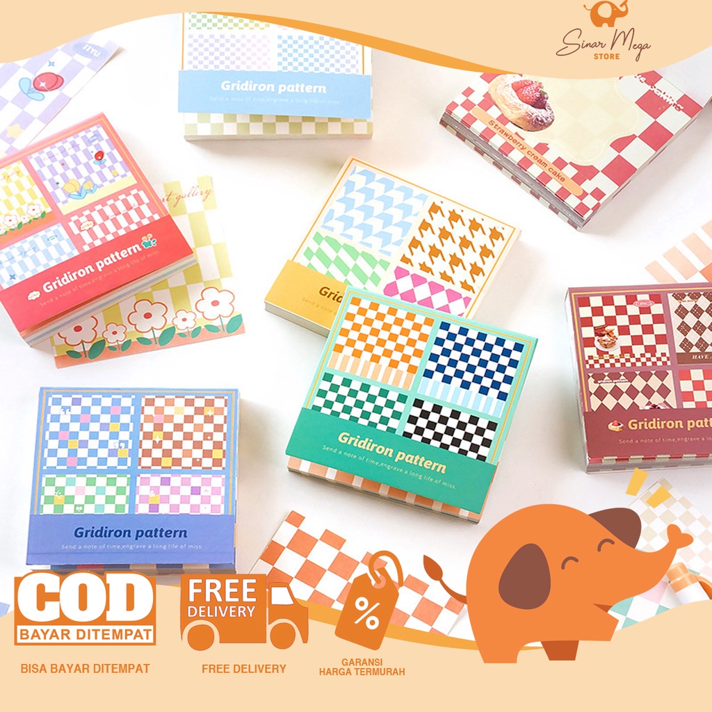 

Gridiron Pattern Colorful Memopad / Memo Tempel Lucu Unik