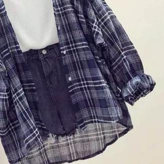 ➧ MF KEMEJA KOTAK GUILEN XL/XXL Baju Pakaian Atasan Wanita Perempuan Cewek Dewasa Remaja Abg terbaru