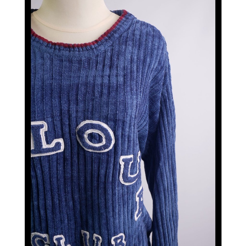 Sweater Rajut Velvet Polo Up Club Big Size (A2.28) Image 3