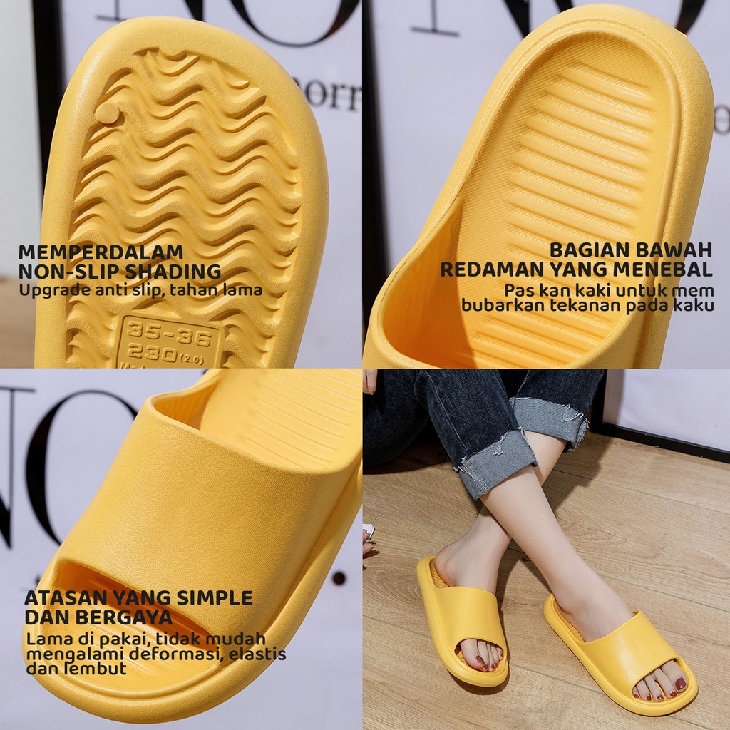 ☀CAMILO☀ SD02 Sandal Rumah Berkualitas Sandal Kamar Mandi Berbahan Empuk Sandal Karet Wanita Pria Couple  SD02