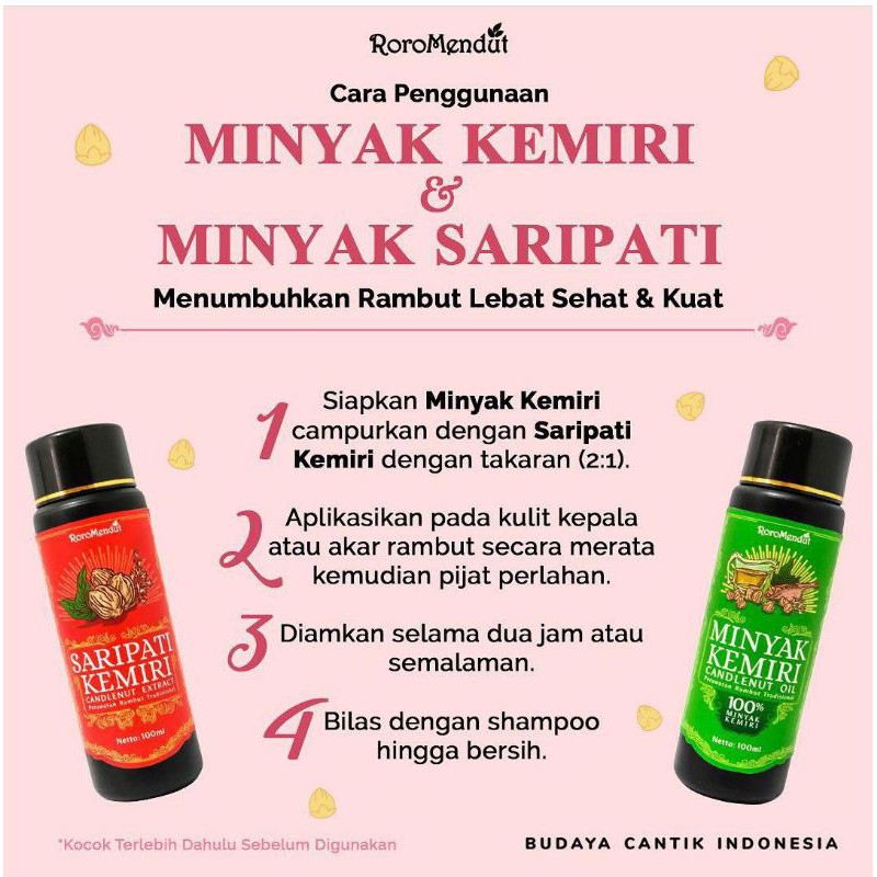 MINYAK KEMIRI & SARIPATI KEMIRI BY RORO MENDUT