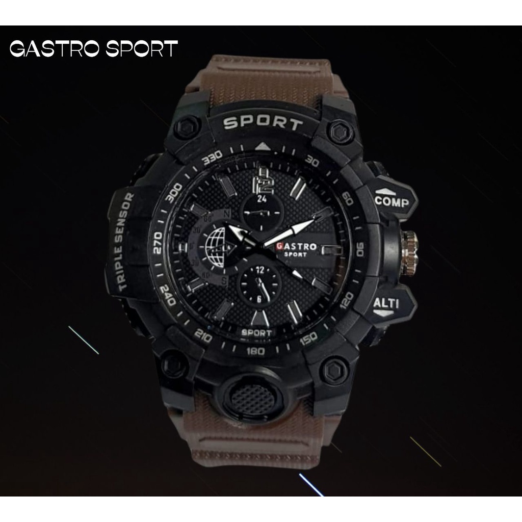 GASTRO SPORT Jam Tangan Pria Karet Sport Analog Original Ukuran Besar