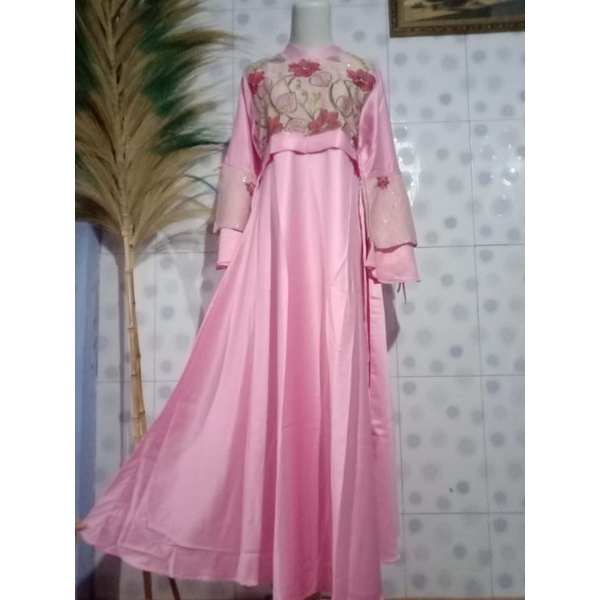 Dress Pink Pesta Muslimah
