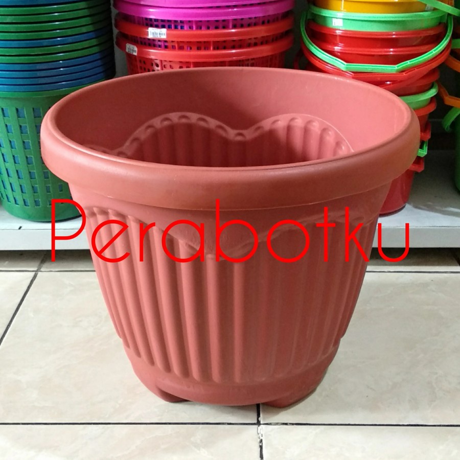 Pot Bunga Tulip 50 cm Coklat Jumbo / Pot Tanaman Hias Besar