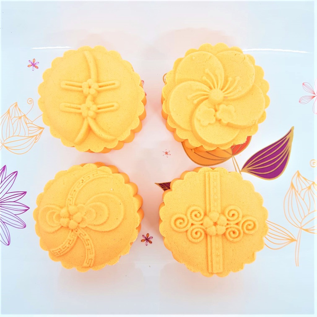 (4pc) cetakan kue bulan (50gr) mooncake press mold PREMIUM-CHONGSAM