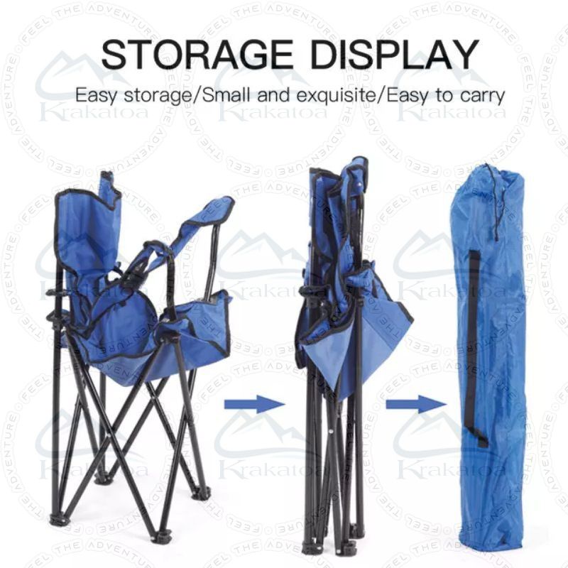 【Warna Dipilih】 Kursi Lipat Outdoor Lengan` Kemah Mancing Pancing` Bangku Portable Camping Piknik