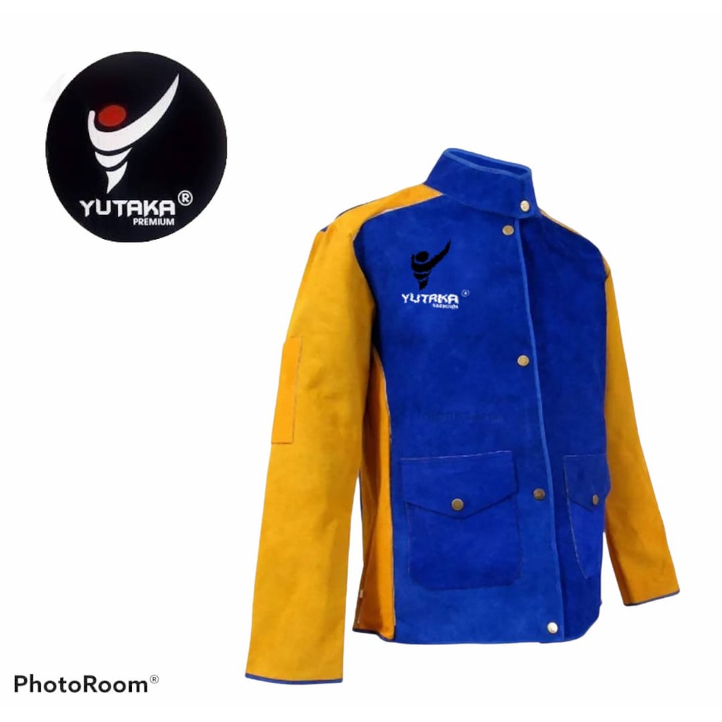 JAKET PELINDUNG UNTUK PENGELASAN MERK YUTAKA/ jaket yutaka kulit biru