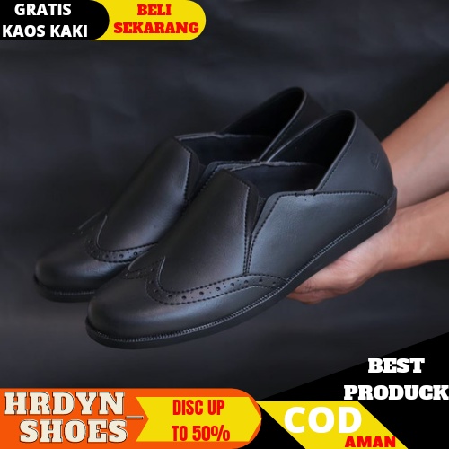 HDS X PETER - Sepatu Kulit Dewasa Laki Laki Kantor Cowok Formal Resmi Pantopel Nikah Remaja Kerja Kantor Slip On Pantofel Kondangan Hitam Coklat 38-44 Pernikahan Cowok Kantoran Gereja Dinas Kasual Loafers Pantovel Pesta Undangan Kulit Sapi Garut Murah