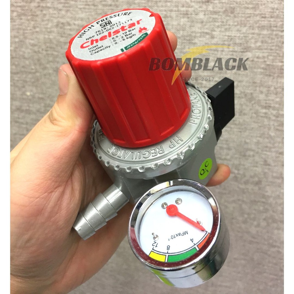 Kepala Regulator Gas LPG Tekanan Tinggi Chelstar + Meteran HP333G