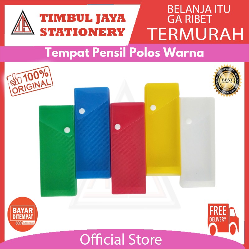 

Slide Pencil Polos Tempat Pensil transparan Kotak Pensil Polos warna warni aesthetic
