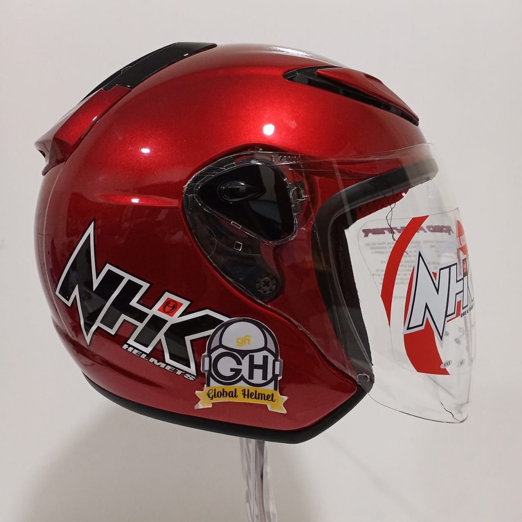 HELM NHK HALF FACE NHK R6 NHK R 6 SOLID ROYAL RED NHK R6 POLOS