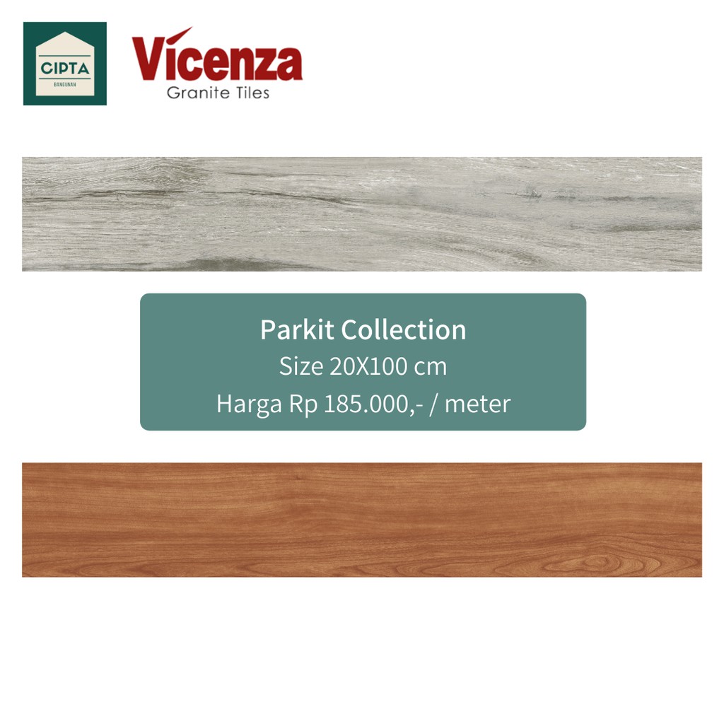 Granit/ Granite Tile Vicenza Lantai Motif Parket Kayu 20x100cm Mix