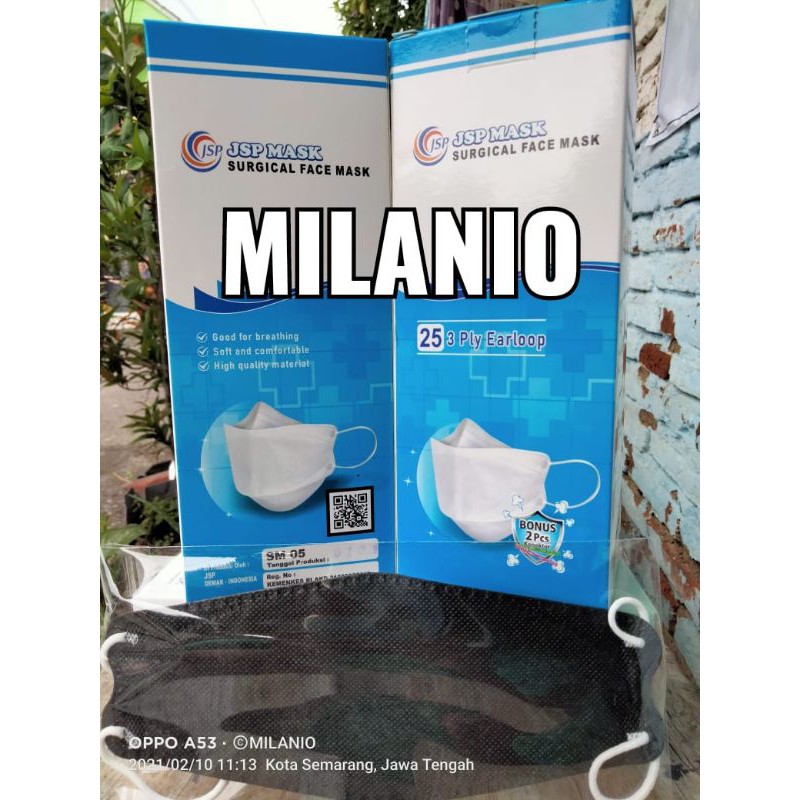 Masker KF94 Korea surgical 3ply convex hitam black putih white JSP Kemenkes 4ply konektor semarang