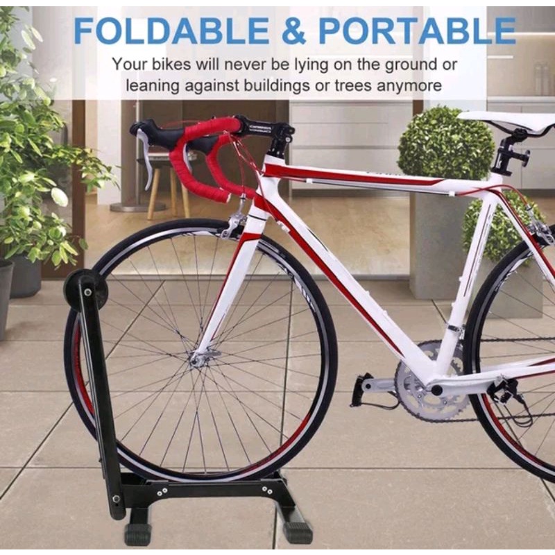 Stand Parkir Sepeda Foldable Bicycle Racks Floor Standing Bike Display L150 standar sepeda bicycle