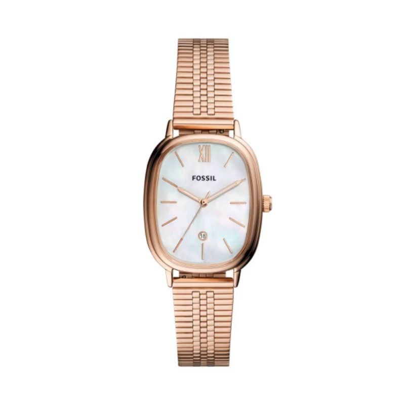 Fossil Lyla Three-Hand Date Rose Gold Stainless Steel Watch Original - BQ3609 - Jam Tangan Wanita