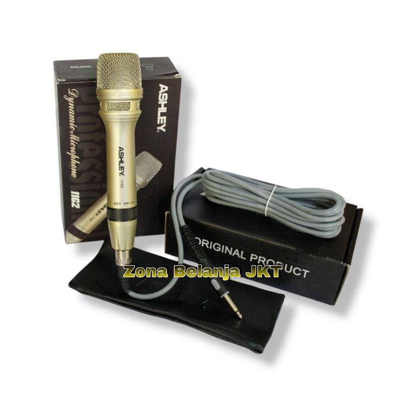 MICROPHONE MIC KABEL ASHLEY 11G2 ORIGINAL VOKAL DYNAMIC MIK KARAOKE KABEL ASHLEY