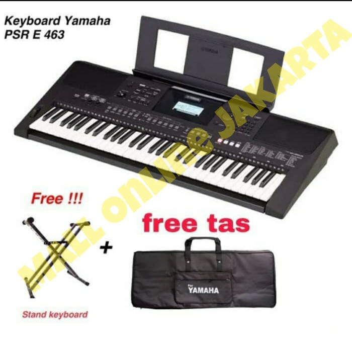 keyboard yamaha psr e463 usb paket piano orgen tunggal free stand tas