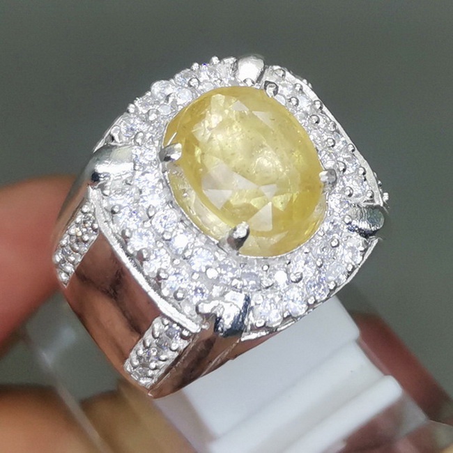 batu permata asli yakut safir ring perak