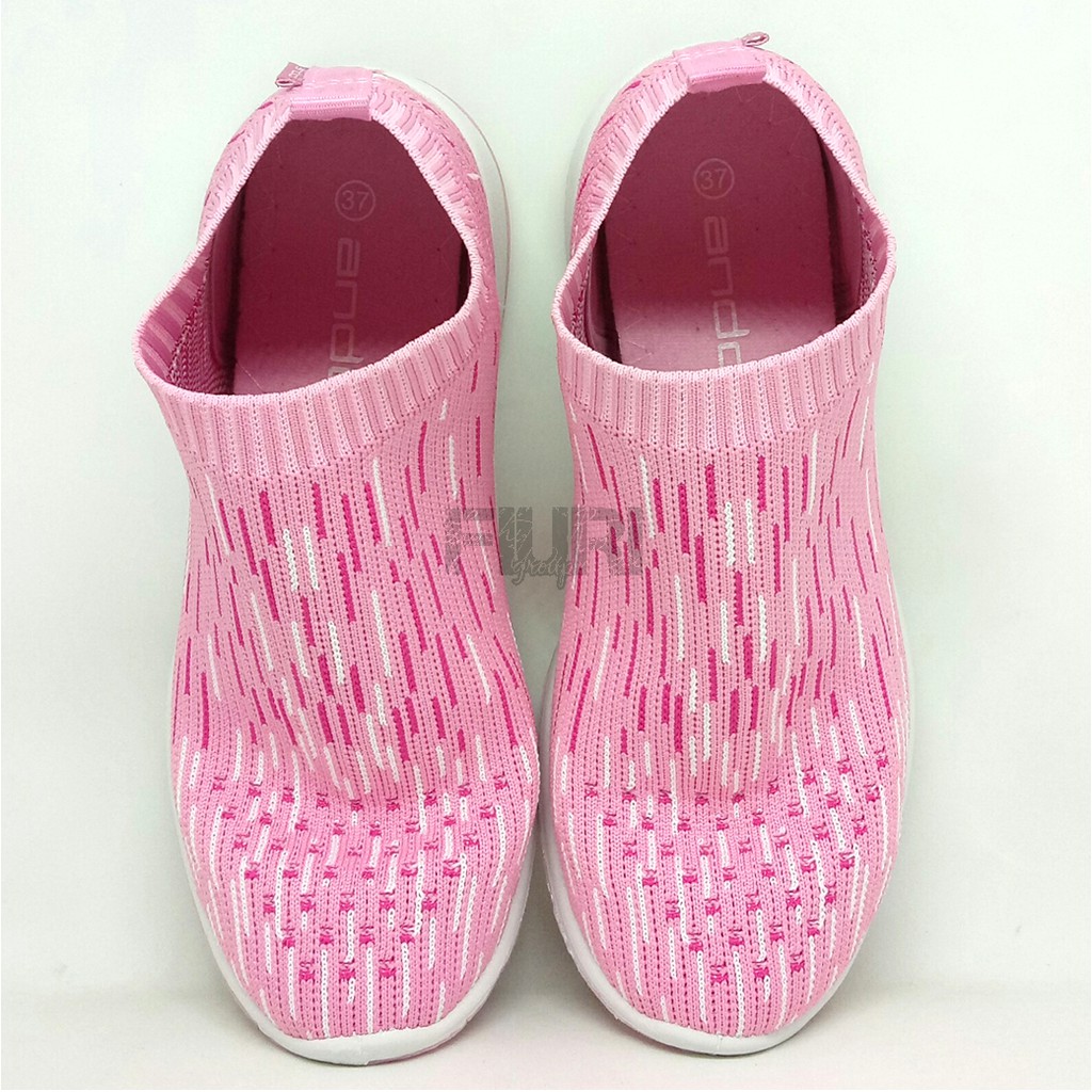 FIURI - ANDO Original SOFFIE Pink 37-40 - Sepatu Olahraga Lari Wanita - Sepatu Sekolah - Sepatu Ando - Sepatu Sneakers Kuliah Senam Gym Jogging Sport Wanita - Sepatu Casual - Sepatu Rajut Slip On - Fashion Wanita