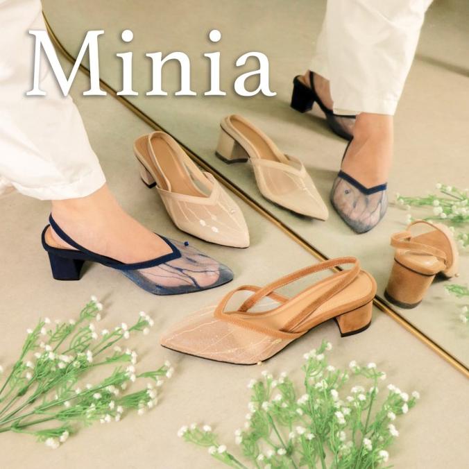 AliveLoveArts Minia Sepatu Lace Heels Brukat Wanita