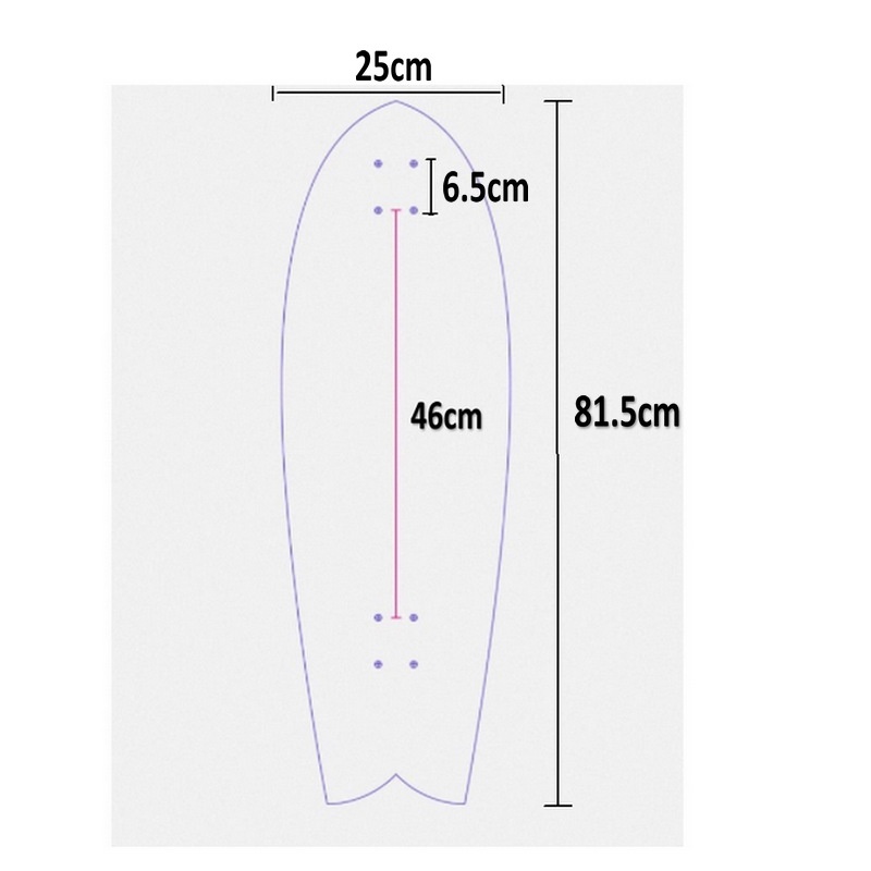 Dek Papan Seluncur Profesional 32x10 Inci Dengan GRIPTAPE Inci Land / Papan Seluncur