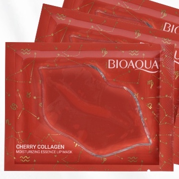 [10 PCS] Bioaqua Masker Pelembab &amp; Pemerah Bibir Cherry Collagen Moisturizing Lip Mask - 6 GRAM BPOM