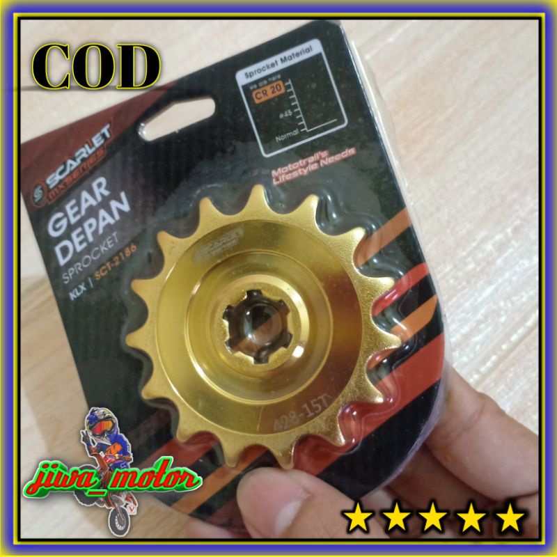 gear depan klx 150 dtracker 150 scarlet racing ukuran 13 14 15 16