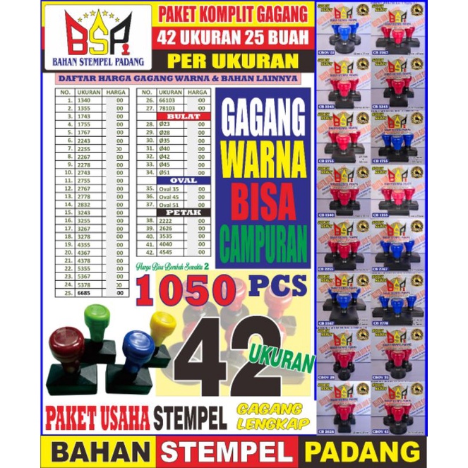 

GAGANG STEMPEL CB PAKET 42 UKURAN PER 25 PCS