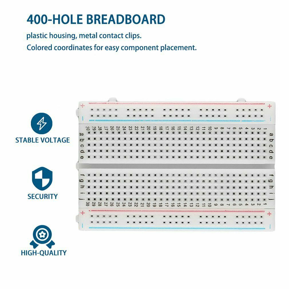 Breadboard 400 Lubang Mini Universal Pi Solderless Breadboard 400 Contacts Tie-points Available Ardu