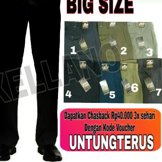 Celana Formal Panjang Pria Semibegie Kerja Kantor Bahan Kain Twist Atea Size 27-40 Big Size Jumbo