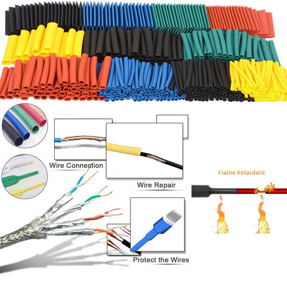 Suyou 164 / 328 / 560 / 750pcs Selang Bakar Polyolefin Insulated Untuk Membungkus Kabel Listrik