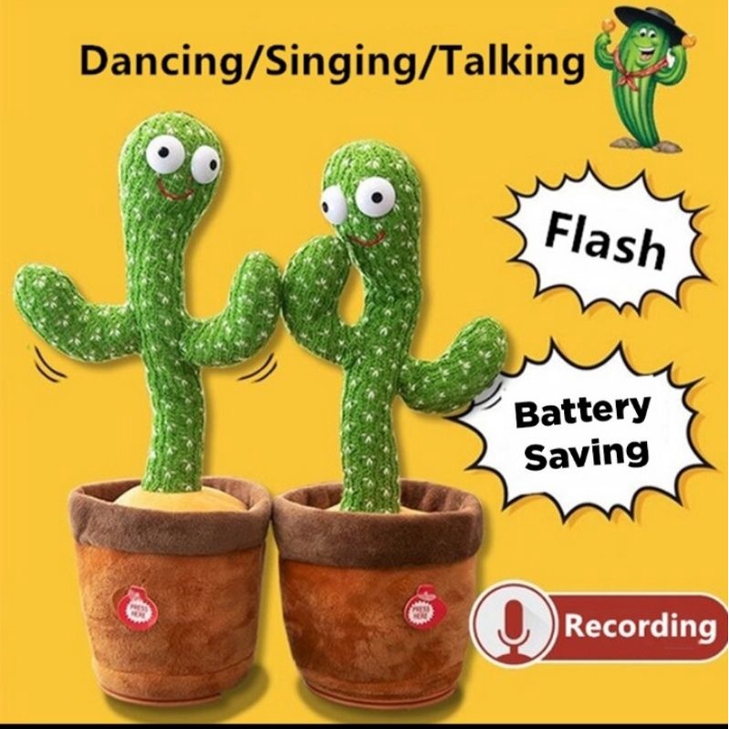 (RS)kaktus bergoyang charger usb mainan kaktus bergoyang dan bicara led