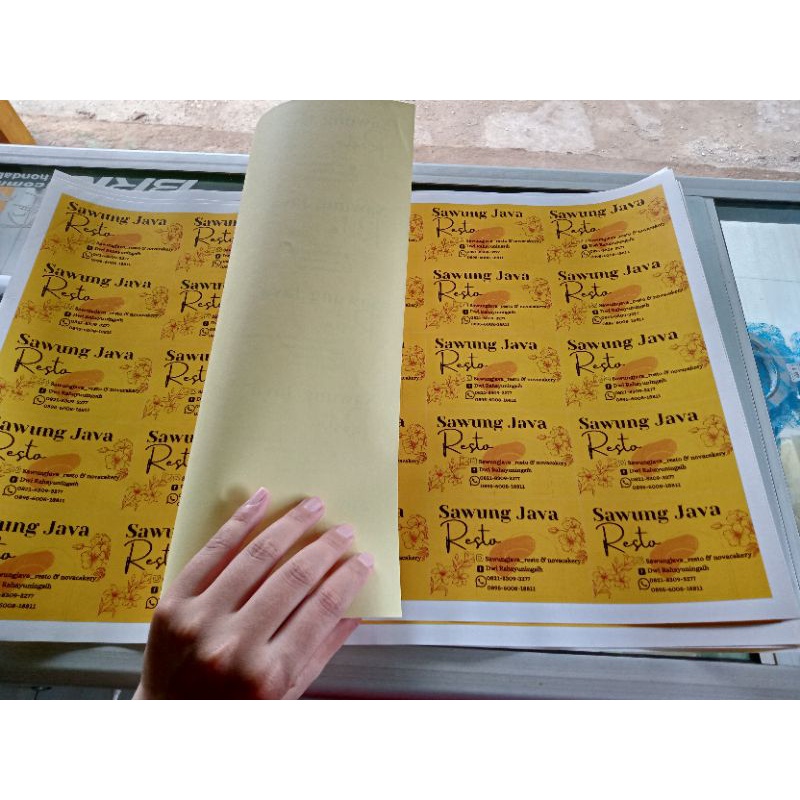 

Stiker label makanan & minuman/tinggal tempel/murah/free dipotong kotak/bulat