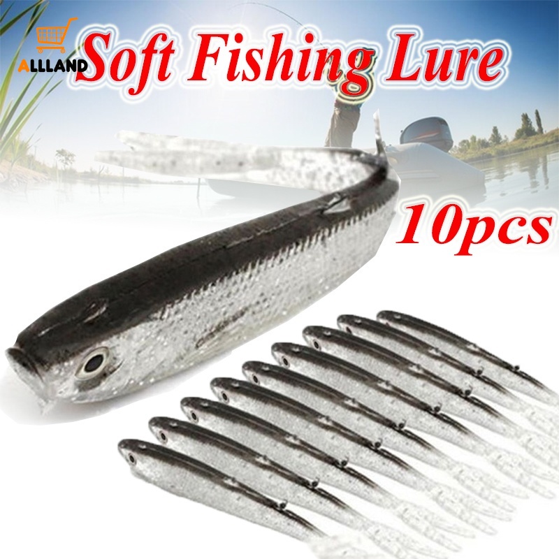 10 Pcs Umpan Pancing Soft Bait Bentuk Ikan Angling