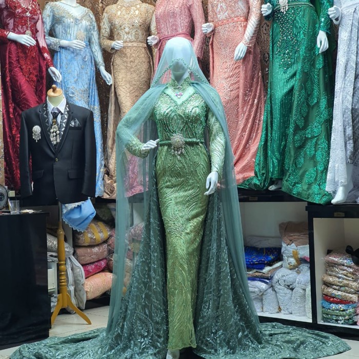 Baju Pengantin Wedding Dress Muslimah Jawa India sepan pengantin slim terlaris